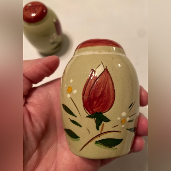 Stangl Pottery 'Magnolia' Salt & Pepper Set Mid Century Modern - Picture 4 of 8